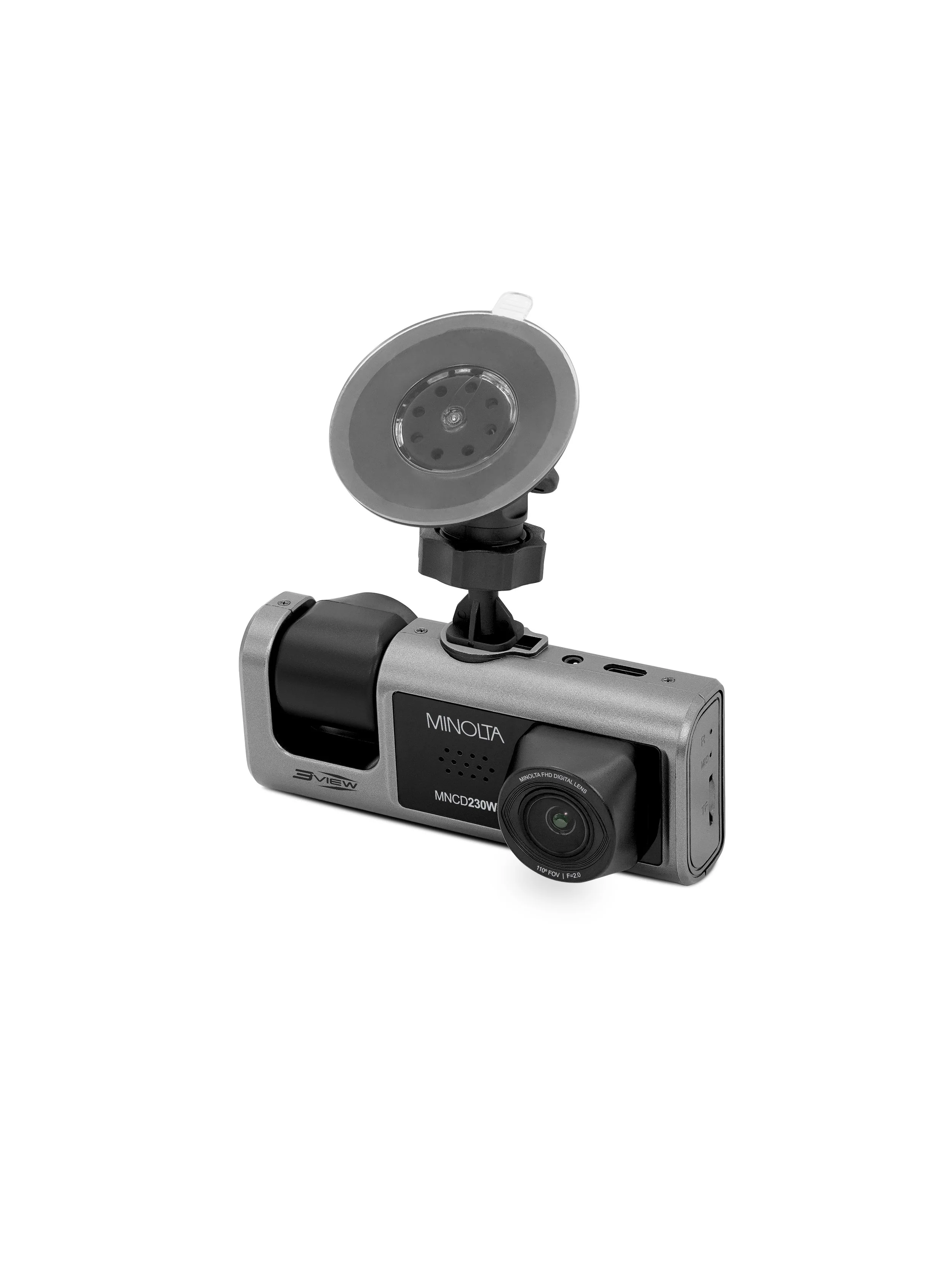 3VIEW® MNCD230WT 1080P Dash Camera w/3-Channel Recording with WiFi